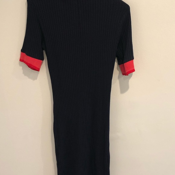 Navy ribbed dress - Picture 2 of 4